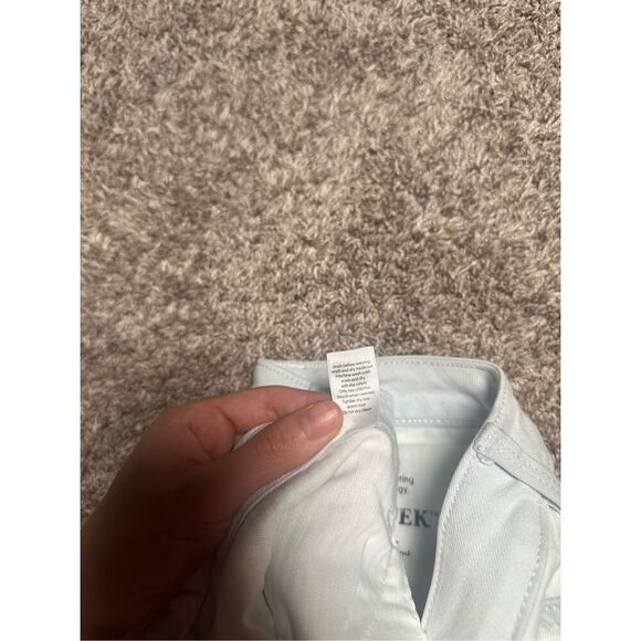 athleta sculptek skinny jeans frayed hems mid rise biscayne light wash size 6 - Picture 8 of 12